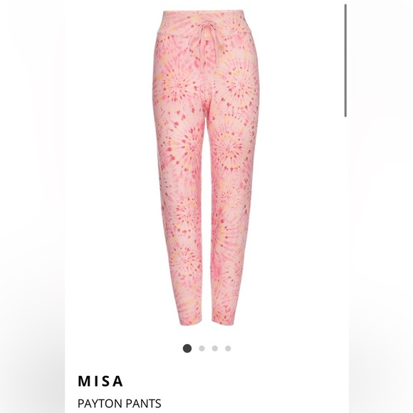 New! MISA Los Angeles Payton Pink Tie Dye Jogger Pants 🌸 Medium NWT! - Picture 7 of 13